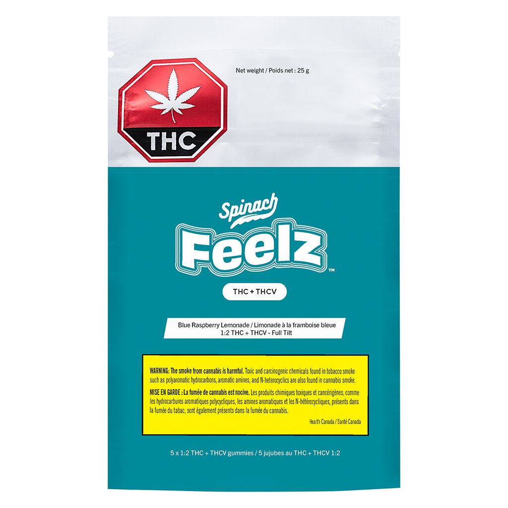 SOURZ by Spinach THC + THCV Blue Raspberry Lemonade Soft Chews | 5