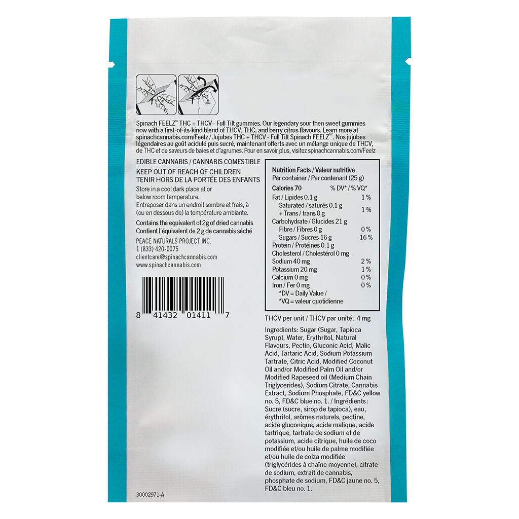 SOURZ by Spinach THC + THCV Blue Raspberry Lemonade Soft Chews | 5