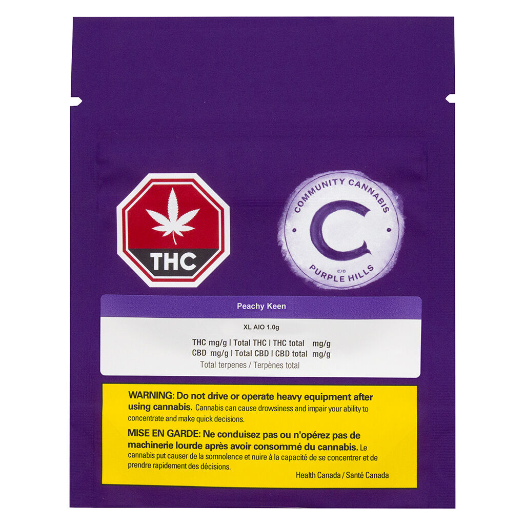Community C/O Purple Hills Peachy Keen XL Disposable Vape 1g