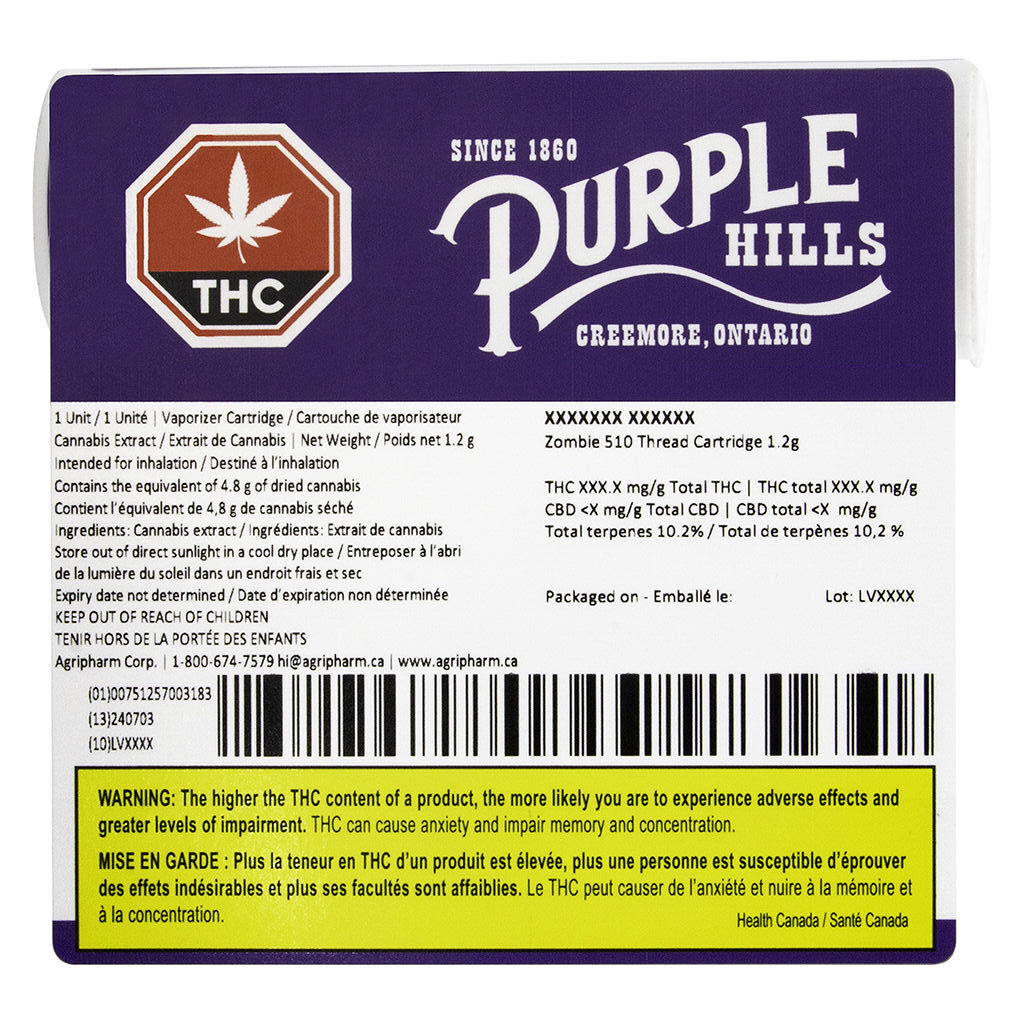 Purple Hills Zombie 510 1g | Indica | Montrose Cannabis