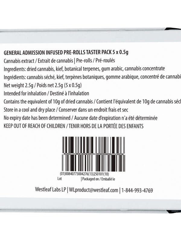 Taster Pack Distillate Infused Pre-Rolls 5 Pack