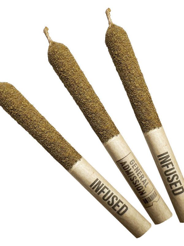 Blue Razz Distillate Infused Pre-Rolls 3 Pack by General Admission