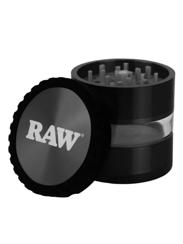 RAW Black 4-Piece Clear View Grinder