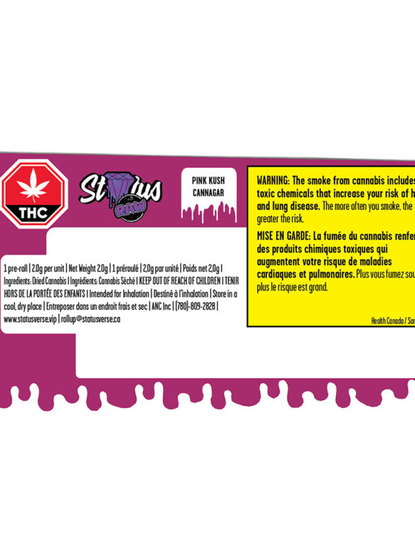Pink Kush Cannagar Blunt Single by Status
