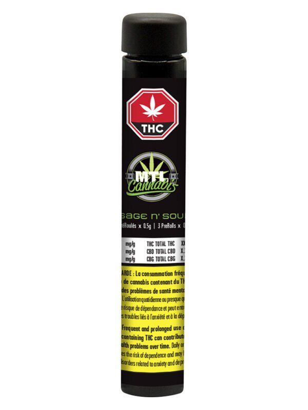 Sage n’ Sour Pre-Rolls 3 Pack by MTL Cannabis 