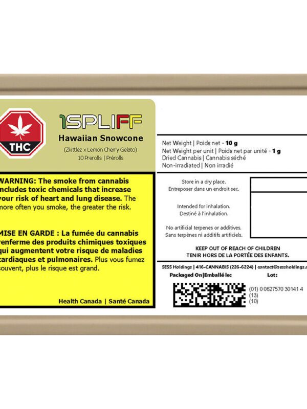 Hawaiian Snowcone Pre-Rolls 10 Pack by 1Spliff