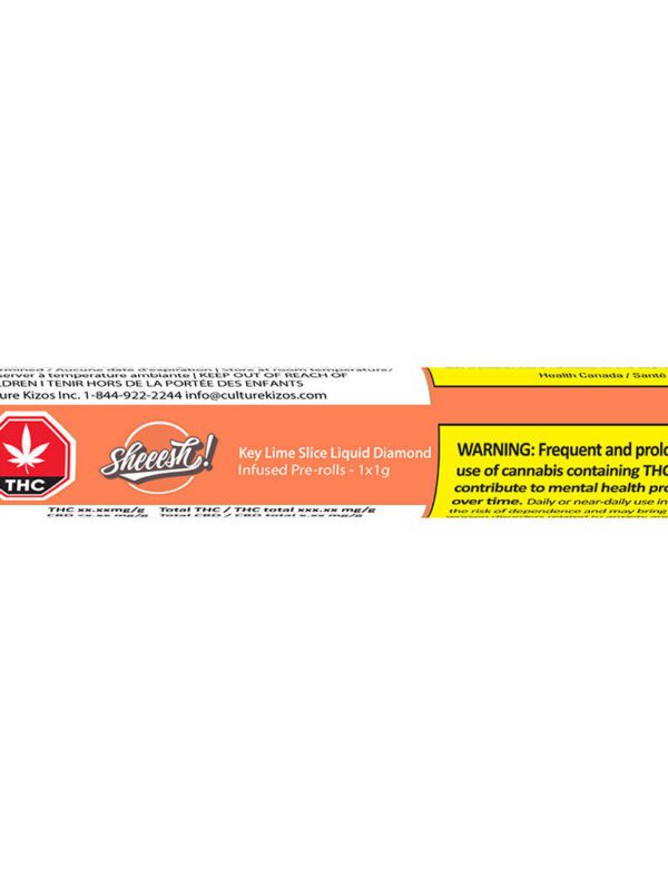 Key Lime Slice Liquid Diamond Infused Pre-Roll Single by Sheeesh!