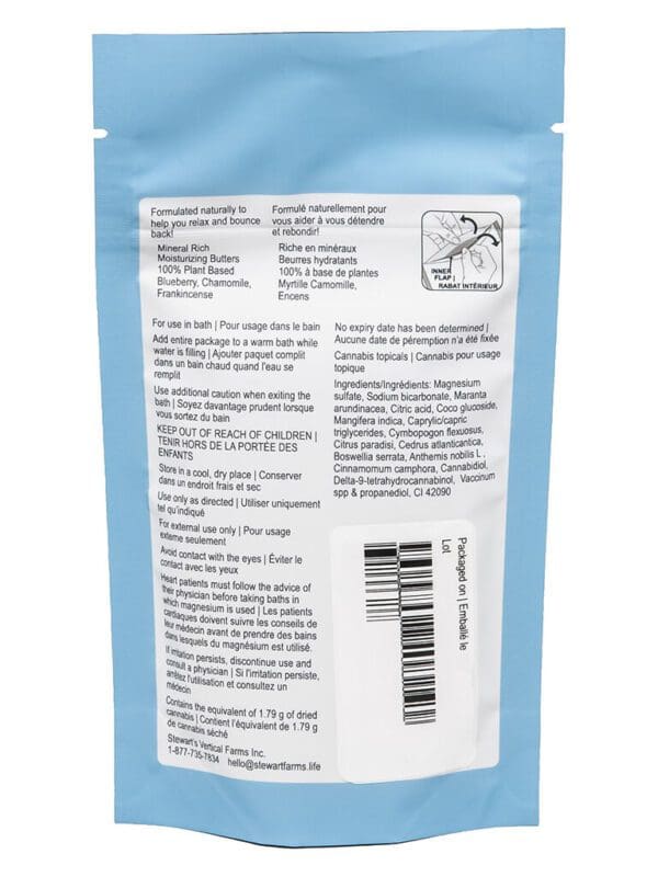 Blueberry Sunset CBD Bath Salt Soak 125g by Rebound by Stewart Farms