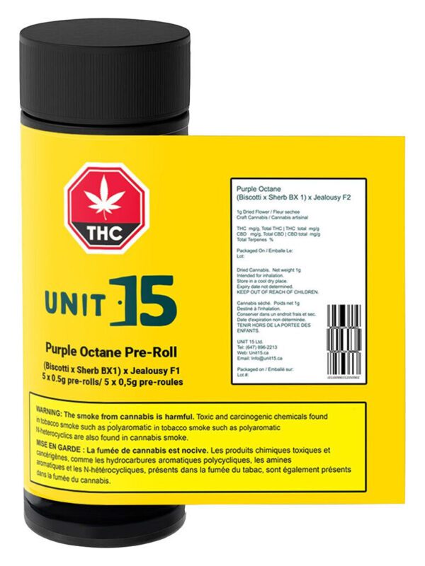 Purple Octane Pre-Rolls 5 Pack by Unit 15