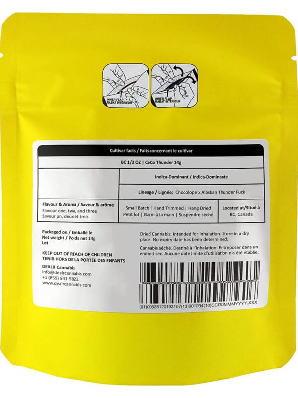CoCo Thunder 14g premium cannabis flower by BC 1/2 OZ, available for local delivery from Montrose Cannabis.