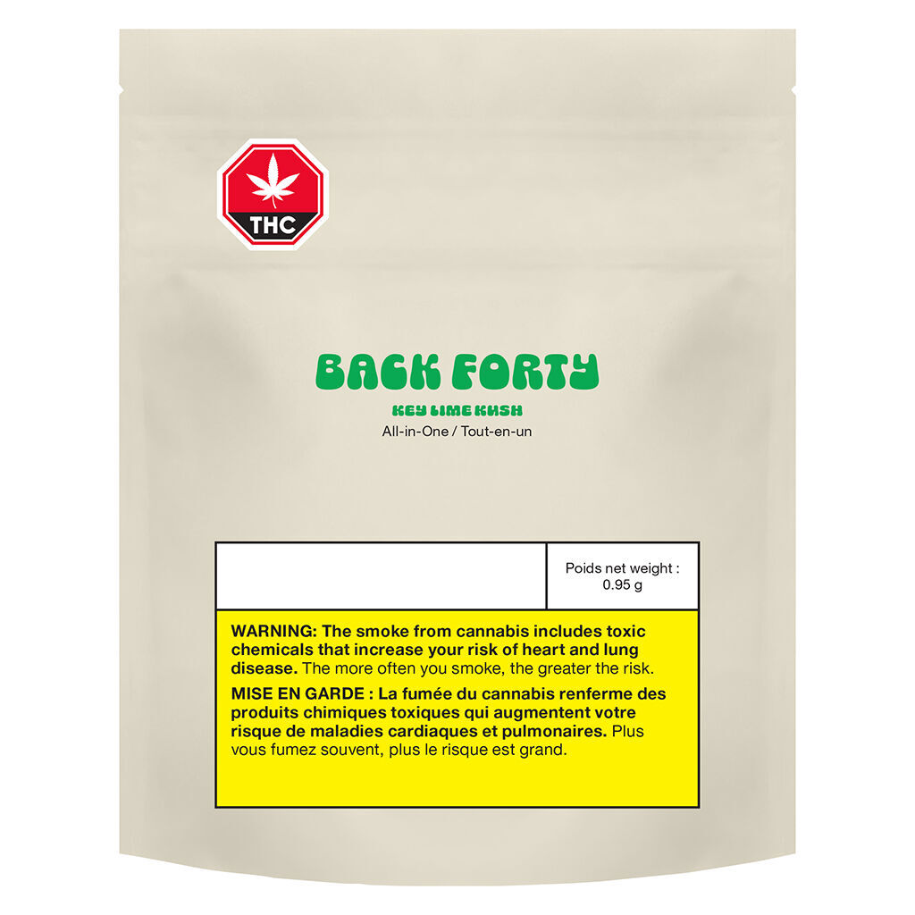 Key Lime Kush Disposable Vape 0.95g – Back Forty Hybrid Key Lime