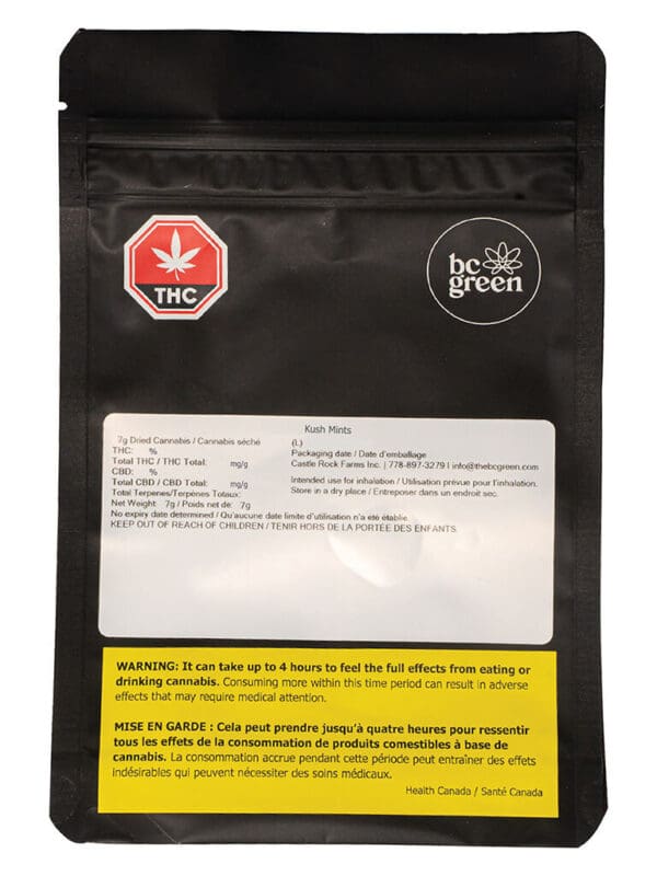 Kush Mints 7g | BC Green Flower | Montrose Cannabis