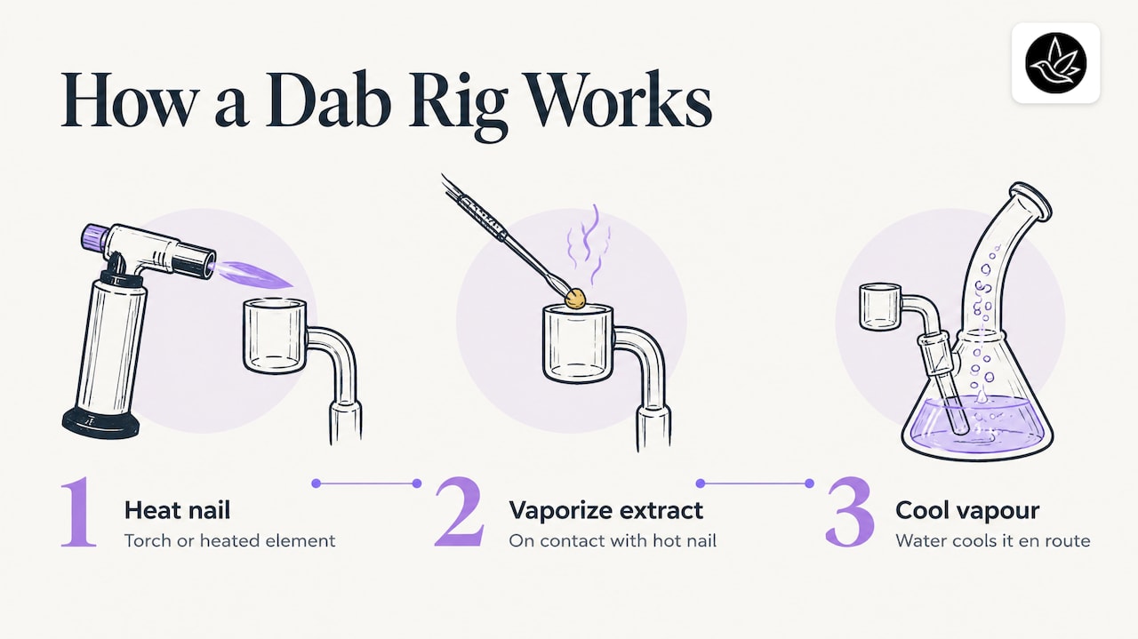 Dab rig parts and vapour path