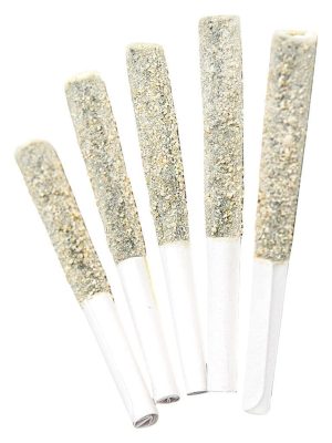 Knockout Diamonds Infused Pre-Rolls 5 Pack premium high-potency diamond infused joints by Crushed and Strains, available for local delivery from Montrose Cannabis.